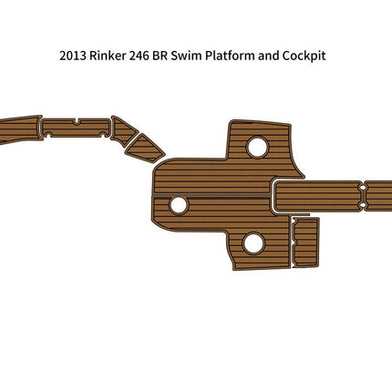 2013 Rinker 246 BR Swim Platform Cockpit Pad Boat EVA Foam Teak Deck Floor Mat SeaDek MarineMat Style Self Adhesive