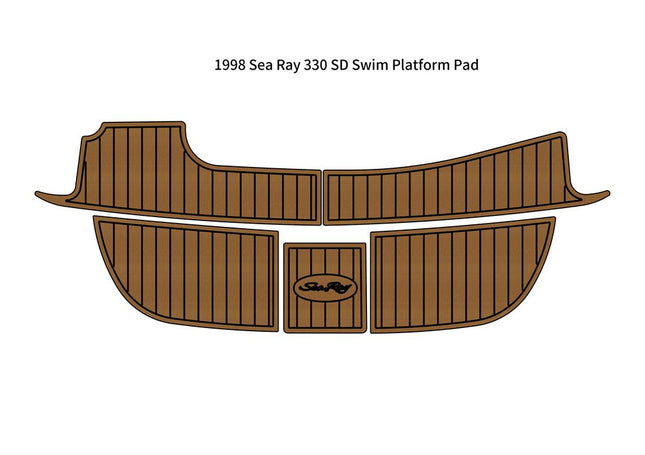 1998 Sea Ray 330 SD Swim Platform Pad Boat EVA Foam Faux Teak Deck Floor Mat SeaDek MarineMat Gatorstep