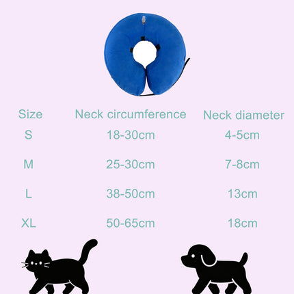 Inflatable Dog Cone Collar Alternative, Soft Dog Cone for Small Medium Large Dogs and Cats, Neck Recovery ECollar After Surgery,S