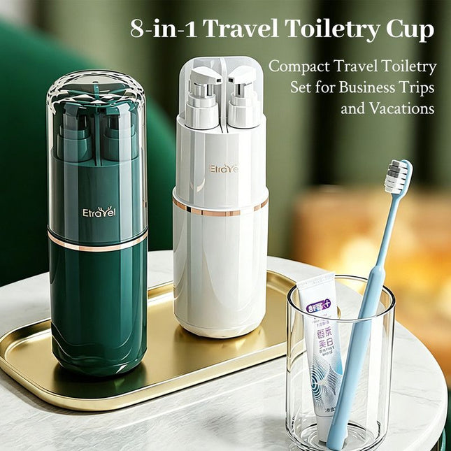 8-in-1 Portable Travel Toiletry Organizer Cup Travel-Sized Toiletry Set for Business Trips and – product detail