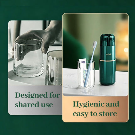 8-in-1 Portable Travel Toiletry Organizer Cup, Travel-Sized Toiletry Set for Business Trips and Vacations, Multifunctional All-in-One Travel Essentials - Green