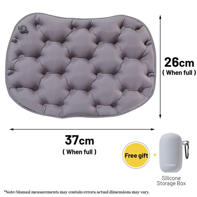 Portable Outdoor Inflatable Seat Cushion Multi-Functional Inflatable Storage Box and Seat Cushion in Grey