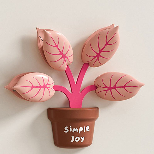 Home Food Bag Freshness Sealer Creative Plant Pot Magnetic Clips Multifunctional Fridge Magnet Clips Cute