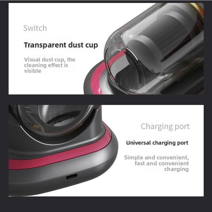 Home Handheld Dust Mite Vacuum Cleaner, High-Frequency Dual-Beating + UV Sterilization, Cordless Portable Dust Mite Remover for Mattresses and Sofas, Cordless Portable Dust Mite Remover for Mattresses and Sofas - Red