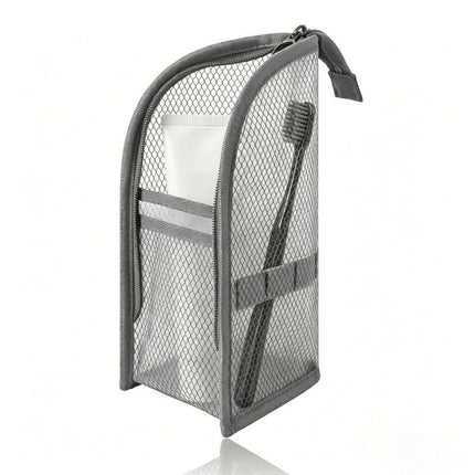 Stand-Up Breathable Mesh Toiletry Organizer, Multifunctional Waterproof Travel Cosmetic Bag, Travel Cosmetic Bag - Gray