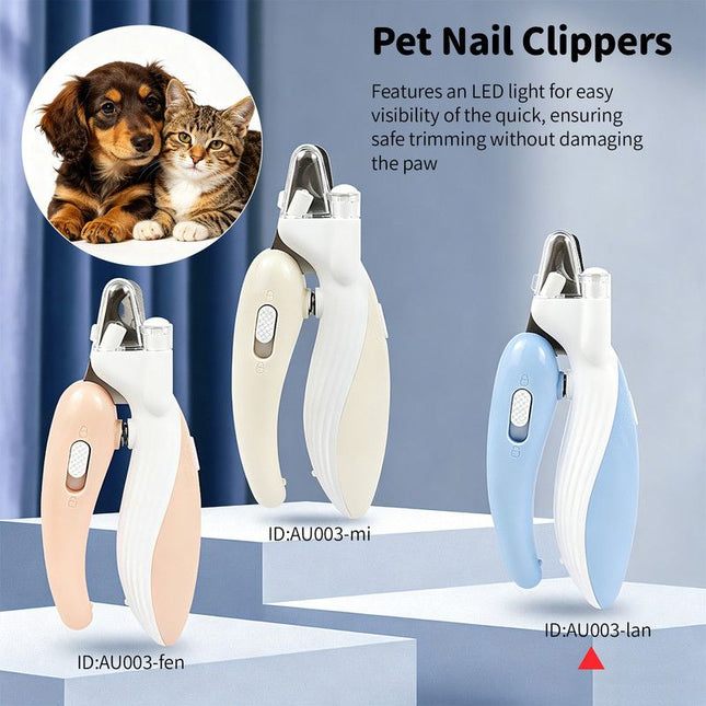 Pet Nail Clippers with Light Splatter-Proof and Safe Grooming Tool Universal for Cats and Dogs LED Light
