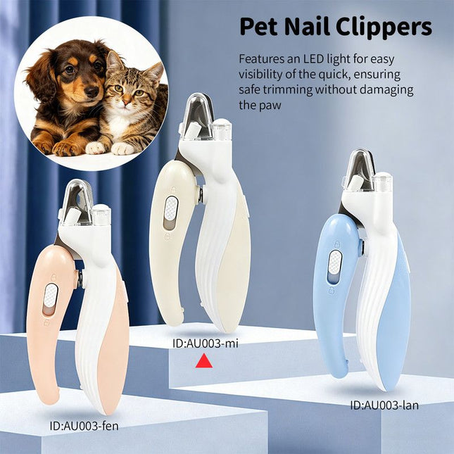 Pet Nail Clippers with Light Splatter-Proof and Safe Grooming Tool Universal for Cats and Dogs LED Light