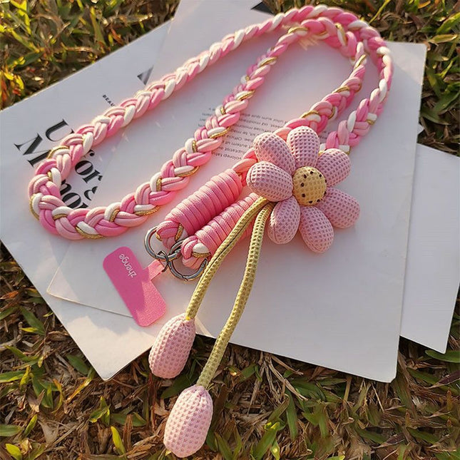 1PC Crossbody Phone Strap Adjustable Anti-Theft Phone Lanyard Unisex Essential for Travel Pink and white – product detail
