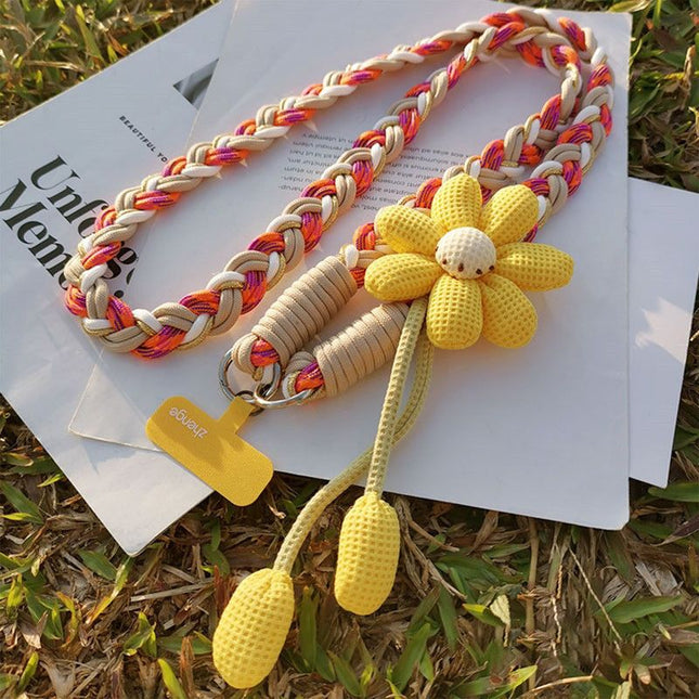 1PC Crossbody Phone Strap Adjustable Anti-Theft Phone Lanyard Unisex Essential for Travel Orange and white