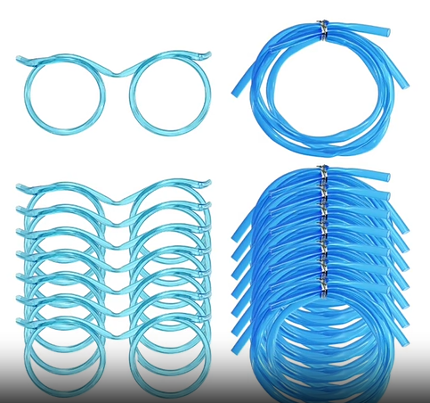 5-Pack Silly Straws Glasses Reusable Crazy Straws for Kids Flexible Twisty Straws Fun Eyeglass