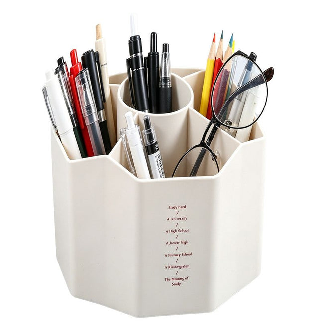 1pc 360 Rotating Plastic Desk Pen Organizer ï1 4 Dual-Purpose Art Supply Pencil Cup for Office School Home