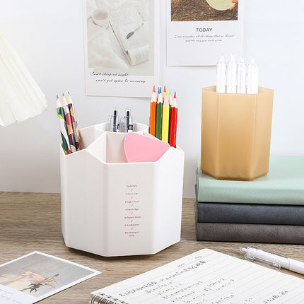 1pc 360 Rotating Plastic Desk Pen Organizer ， Dual-Purpose Art Supply Pencil Cup for Office, School, Home