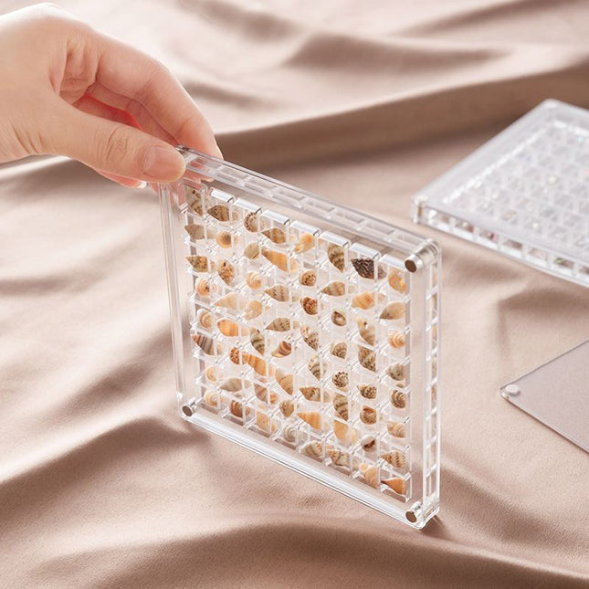 Acrylic Magnetic Seashell Display Box Clear Sea Shell Display Box Beach Magnet Storage Organizer Case – product detail