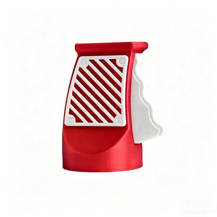 3D printed desktop ornament of a one-handed can opener, for beverages.Red