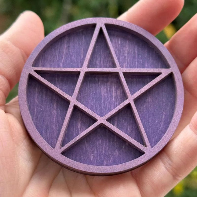 Wooden display stand for mini curiosities Five-pointed star V1265-YY-48