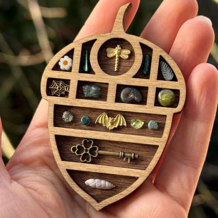 Wooden display stand for mini curiosities,Nut