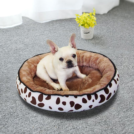 Winter Warm Round Pet Bed Arctic Fleece High Resilience Four Seasons Bed for Cat Dog