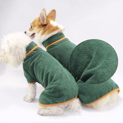 Quick Dry Dog Bathrobe Breathable Full Wrap for 14-25kg Dogs
