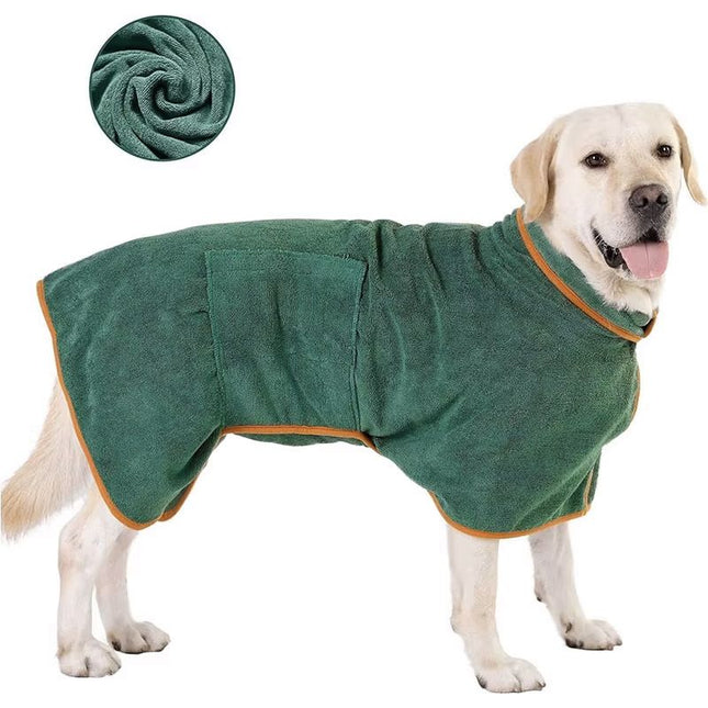 Quick Dry Dog Bathrobe Breathable Full Wrap for 14-27kg Dogs V1289-PET-CLO-004