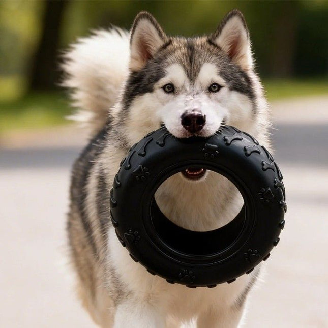 Durable Rubber Tire Dog Toy Indestructible Chew Stick for Medium Large Dogs – product detail