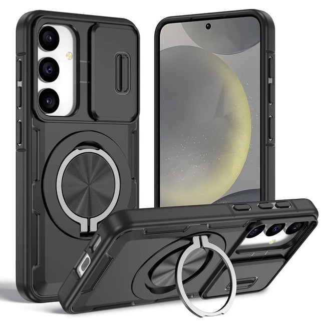 2-in-1 Magnetic Sliding Lens Case Black for Samsung S25 V1293-MCH-25