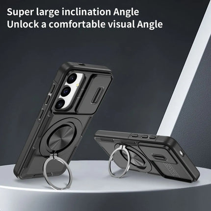 2-in-1 Magnetic Sliding Lens Case, Black for Samsung S25
