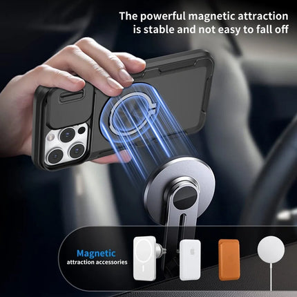 Red Warrior 2-in-1 Magnetic Sliding Lens Case black for iPhone 14 Pro Max