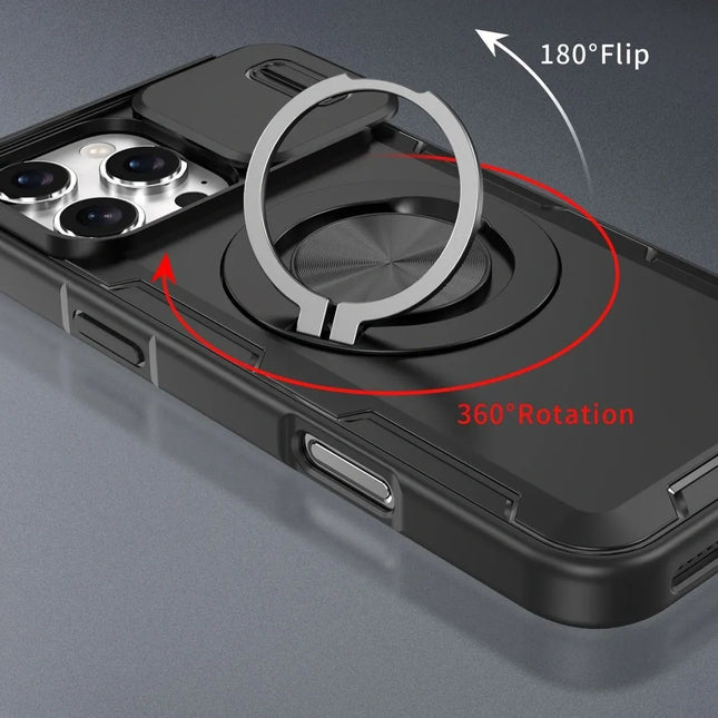 2-in-1 Magnetic Sliding Lens Case Black for iPhone 16 Pro – product detail
