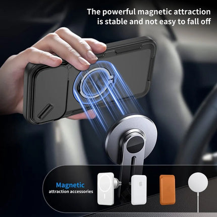 2-in-1 Magnetic Sliding Lens Case, Black for iPhone 17 Pro Max