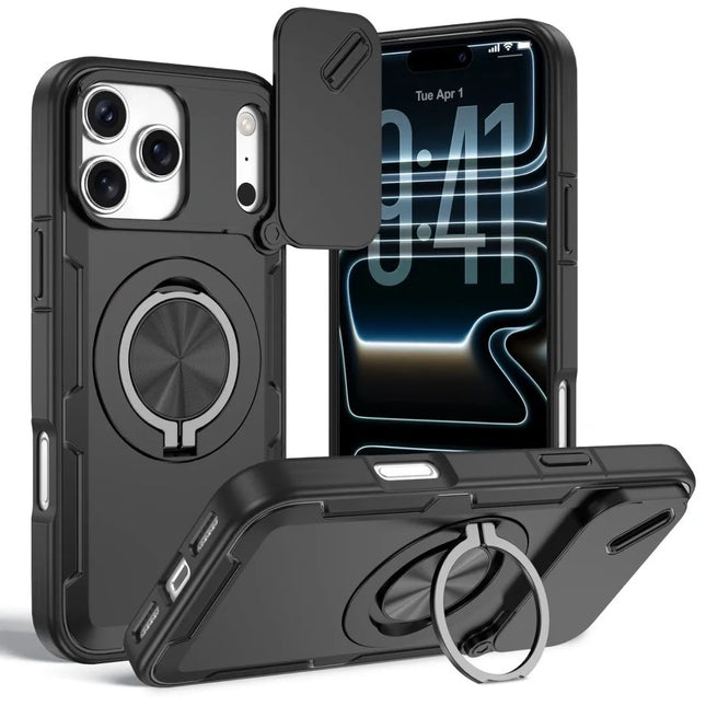 2-in-1 Magnetic Sliding Lens Case Black for iPhone 17 Pro V1293-MCH17PRO