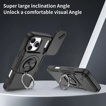 2-in-1 Magnetic Sliding Lens Case, Black for iPhone 17 Pro
