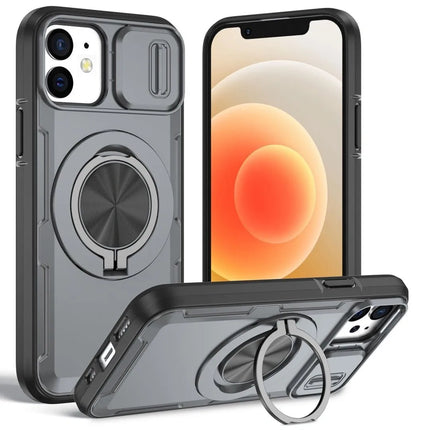 2-in-1 Magnetic Sliding Lens Case, Grey for iPhone 12