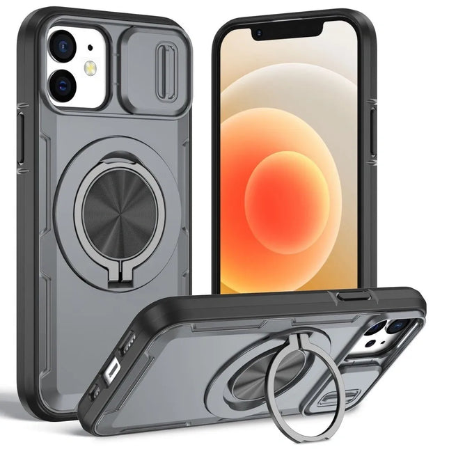 2-in-1 Magnetic Sliding Lens Case Grey for iPhone 12 V1293-MCH421-12