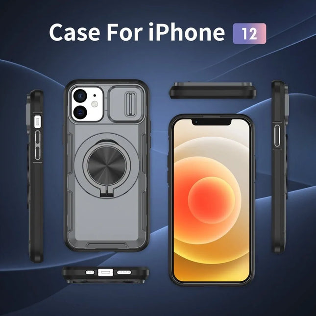 2-in-1 Magnetic Sliding Lens Case Grey for iPhone 12 – product detail