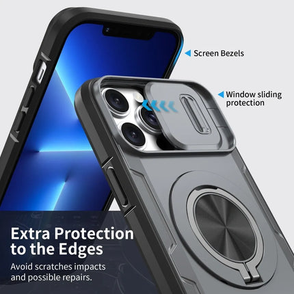 2-in-1 Magnetic Sliding Lens Case, Grey for iPhone 12 Pro