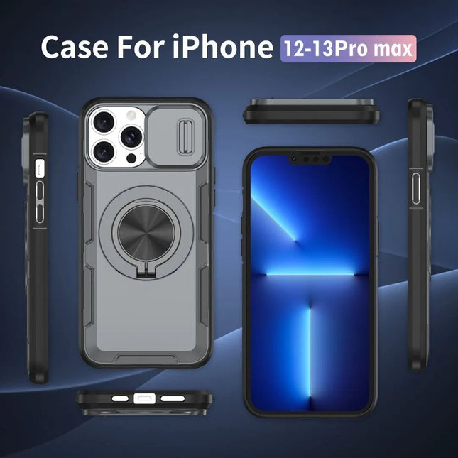 2-in-1 Magnetic Sliding Lens Case Grey for iPhone 13 – product detail
