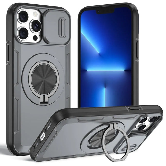 2-in-1 Magnetic Sliding Lens Case Grey for iPhone 13 Pro V1293-MCH421-13PRO