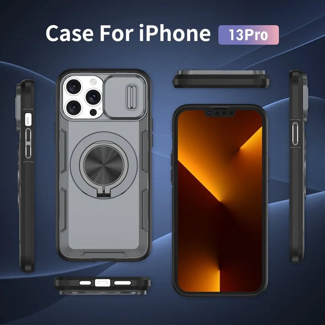 2-in-1 Magnetic Sliding Lens Case Grey for iPhone 13 Pro – product detail