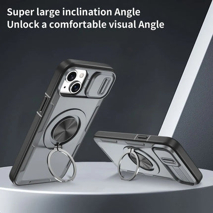 2-in-1 Magnetic Sliding Lens Case, Grey for iPhone 14