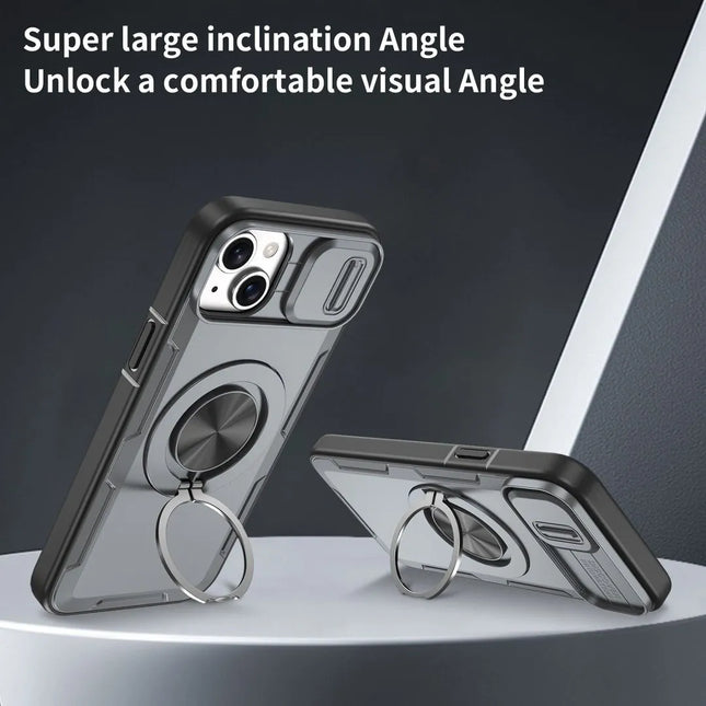 Red Warrior 2-in-1 Magnetic Sliding Lens Case grey for iPhone 14 Plus – product detail