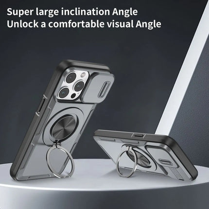 Red Warrior 2-in-1 Magnetic Sliding Lens Case grey for iPhone 14 Pro Max