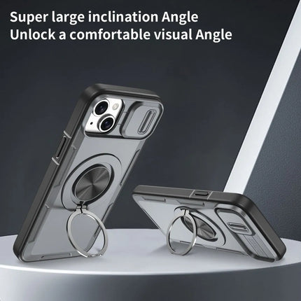 Red Warrior 2-in-1 Magnetic Sliding Lens Case grey for iPhone 15