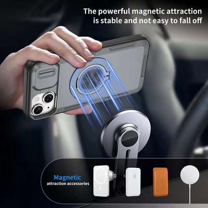 Red Warrior 2-in-1 Magnetic Sliding Lens Case grey for iPhone 15