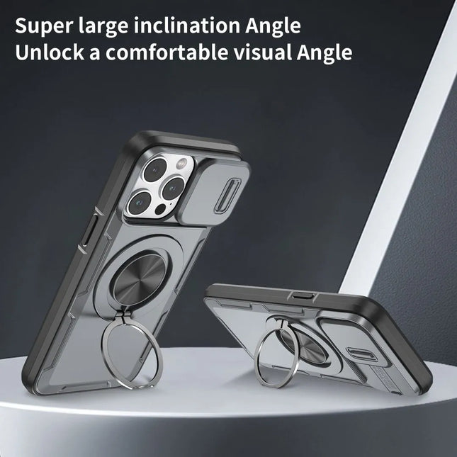 Red Warrior 2-in-1 Magnetic Sliding Lens Case grey for iPhone 15 Pro Max – product detail
