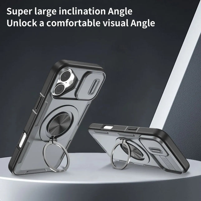 Red Warrior 2-in-1 Magnetic Sliding Lens Case grey for iPhone 16 – product detail