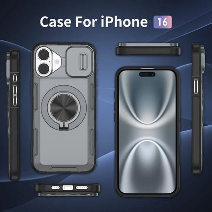 Red Warrior 2-in-1 Magnetic Sliding Lens Case grey for iPhone 16