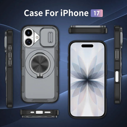 Red Warrior 2-in-1 Magnetic Sliding Lens Case grey for iPhone 17