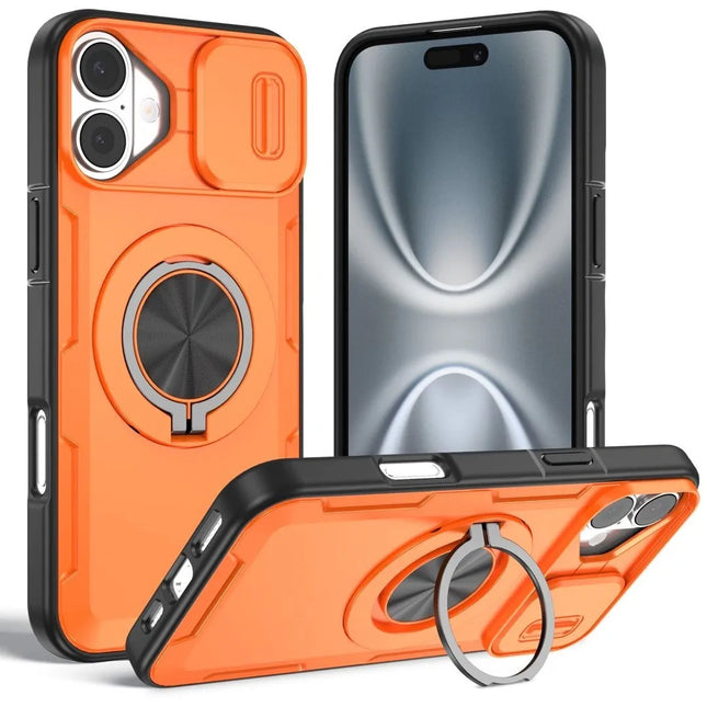 Red Warrior 2-in-1 Magnetic Sliding Lens Case Purple for iPhone 17 V1293-MCHCCS-17