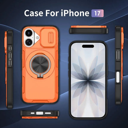 Red Warrior 2-in-1 Magnetic Sliding Lens Case Purple for iPhone 17