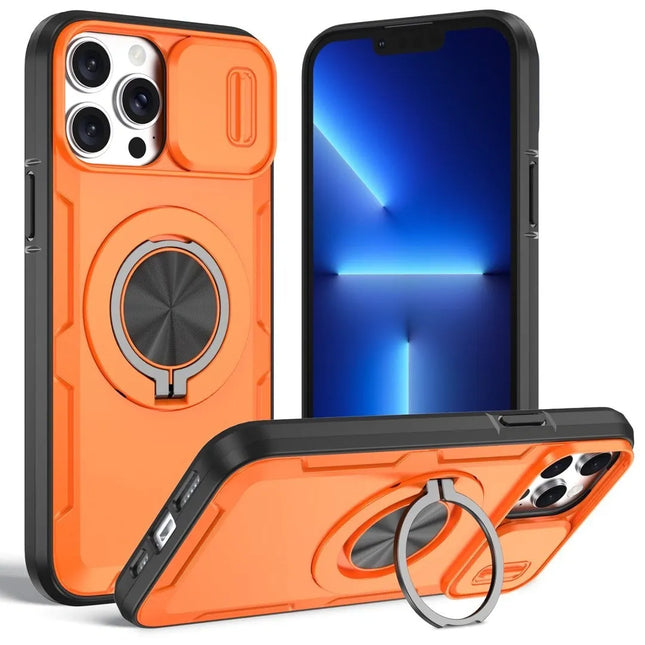 2-in-1 Magnetic Sliding Lens Case Orange for iPhone 12 Pro Max V1293-MCHCS-12PM